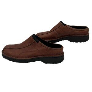 Clarks Mens Brown Leather Slip-On Mule Shoes Size 7